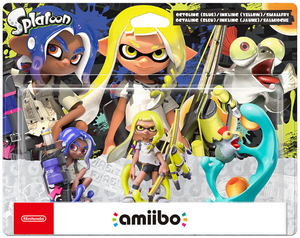amiibo. Набор из 3-х фигурок: Inkling (Yellow) + Octoling (Blue) + Smallfry (Splatoon Collection)