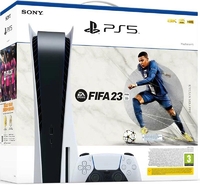 Игровая приставка Sony PlayStation 5 825 ГБ SSD, белый с двумя геймпадами DualSense + FIFA 23