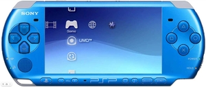 Sony PSP 3000, синий цвет + 4GB Memory Stick + 10 игр