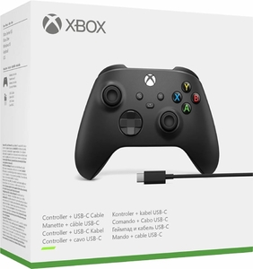 Беспроводной геймпад Xbox Series Wireless Controller Carbon Black (черный) + кабель USB Type-C