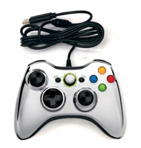 Проводной джойстик Xbox 360 «Chrome series» серебристый цвет
