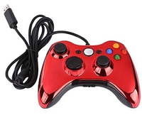 Проводной джойстик Xbox 360 «Chrome series» красный цвет